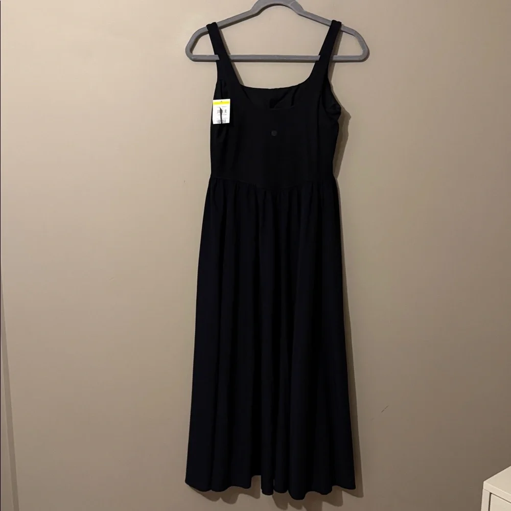 NWT- Zella Effortless Square Neck Midi Dress, Black, Small - Picture 11 of 12